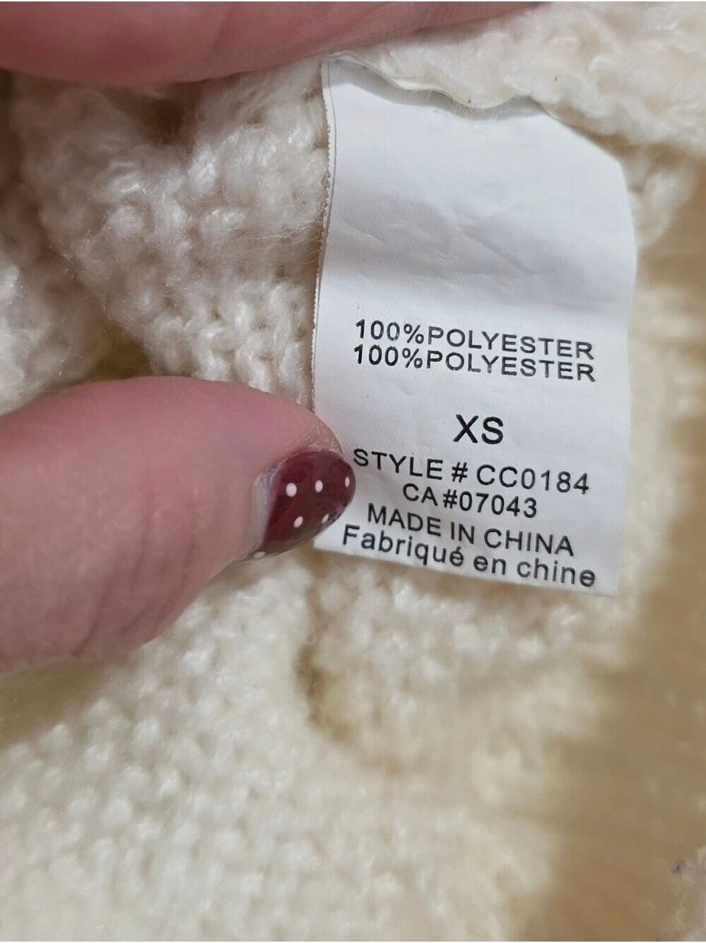 Dreamers by Debut 3D Floral Chunky Knit Cardigan Sweater Cream Pink Size XSmall - Picture 11 of 12